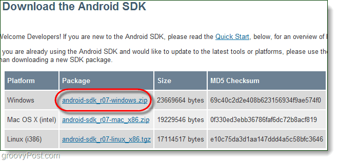 Scarica Android SDk