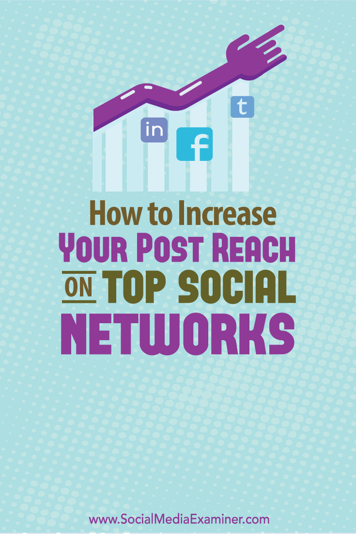 Come aumentare la copertura dei tuoi post sui principali social network: Social Media Examiner