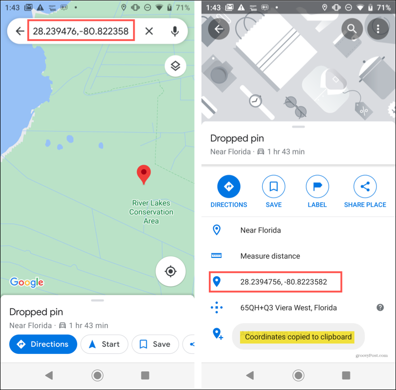 Puntina rilasciata Android in Google Maps