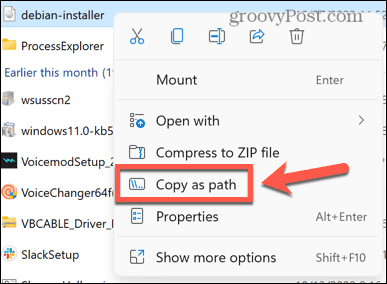 Windows copia come percorso