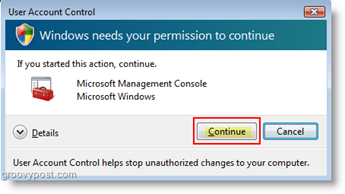 Imposta comportamento account utente per Controllo account utente (UAC) Windows Vista