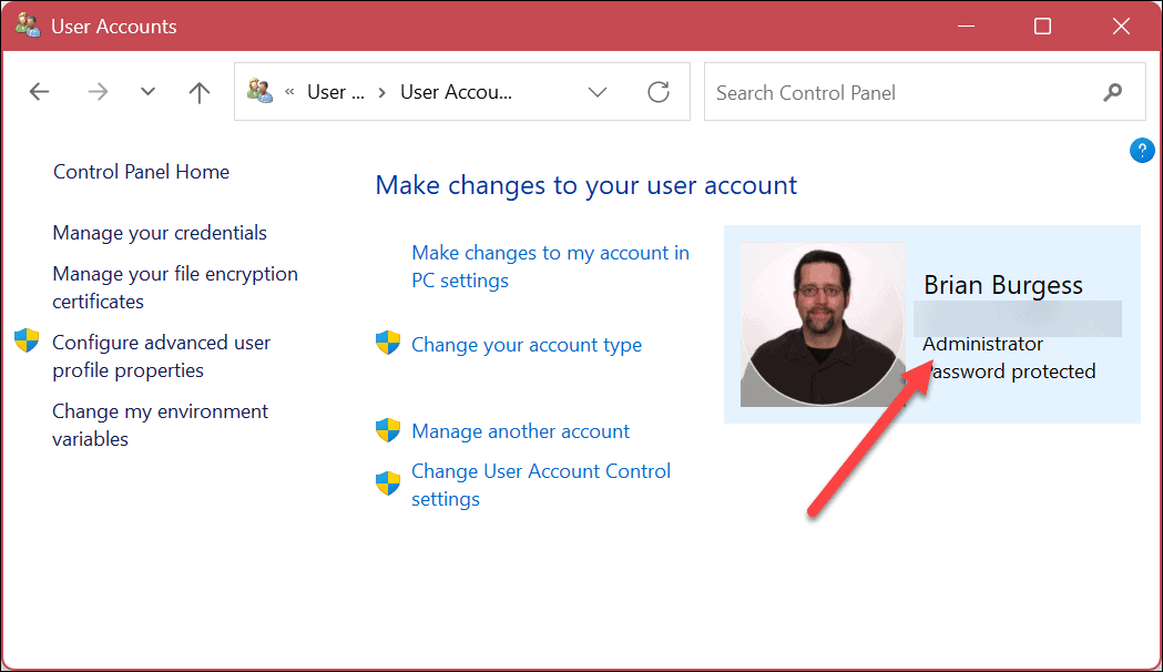 Determina il tipo di account utente su Windows 11