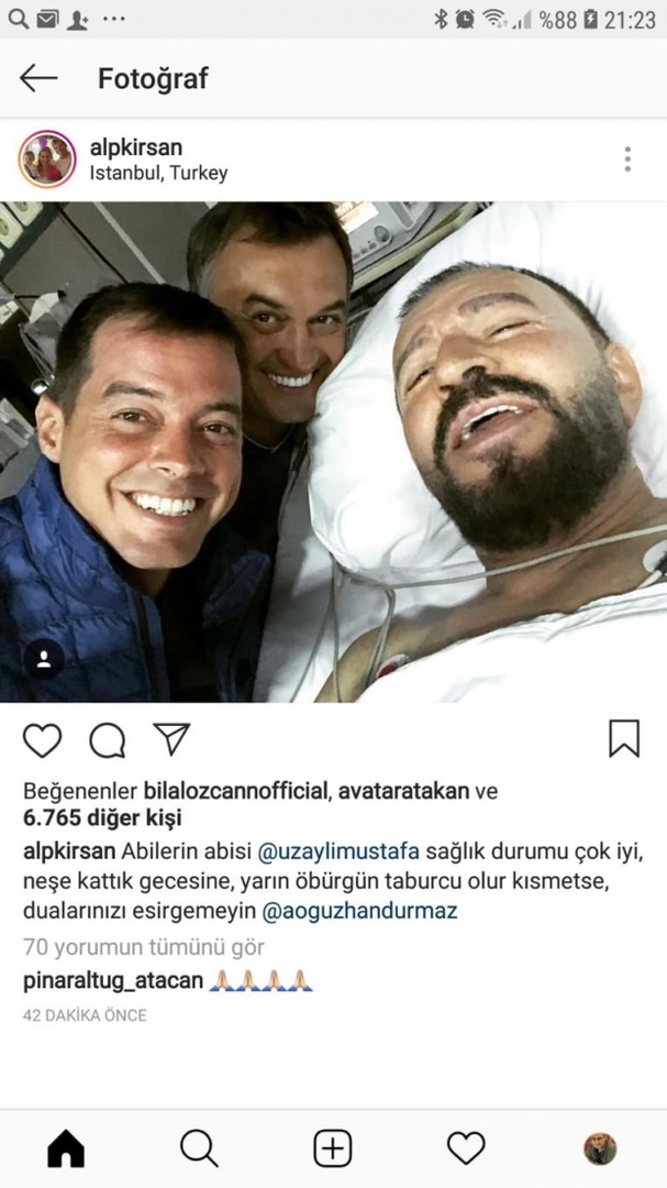 La prima foto di Mustafa Topal che ha avuto un infarto!