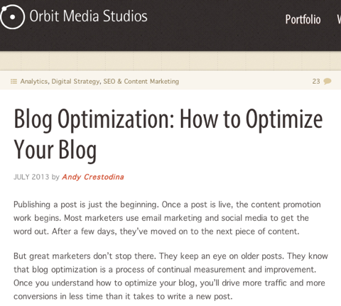 blog ottimizzazione orbita media