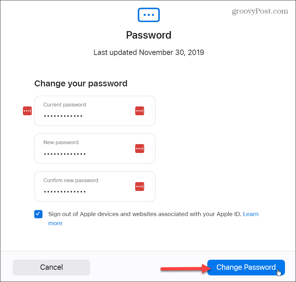 Cambia la password del tuo ID Apple