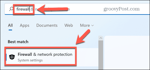 Windows cerca il firewall