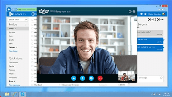 Skype ora disponibile via e-mail di Outlook.com