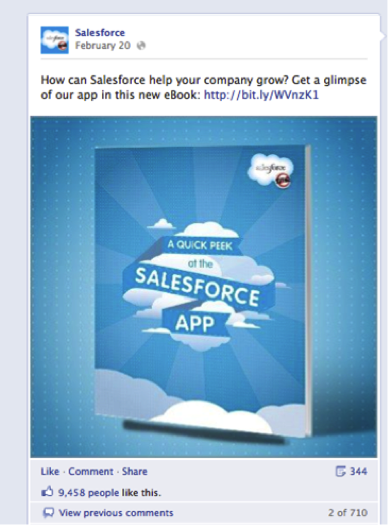 annuncio facebook salesforce