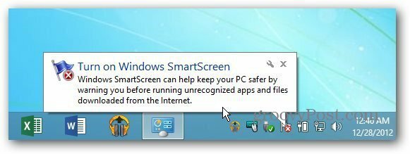 Notifica del palloncino SmartScreen