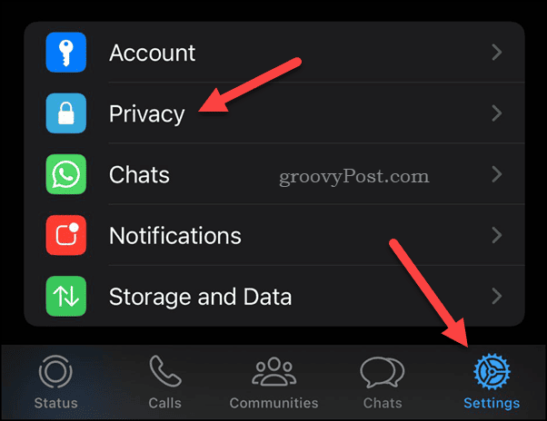 Apri le impostazioni sulla privacy di WhatsApp su iPhone