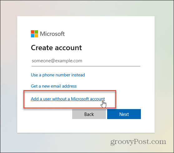 utente senza account Microsoft