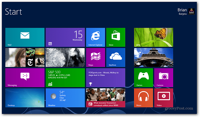 Schermata iniziale di Windows 8 Live Tiles