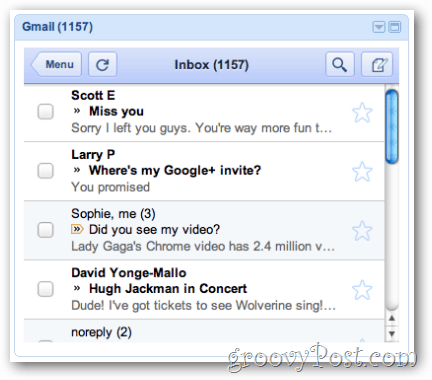 widget di gmail