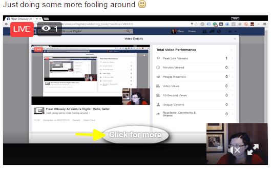Facebook live view commenti sul desktop