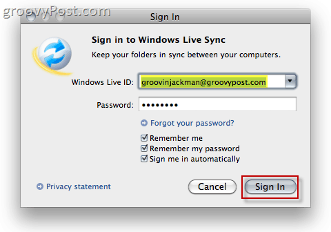 Windows Live Sync Beta su OS X