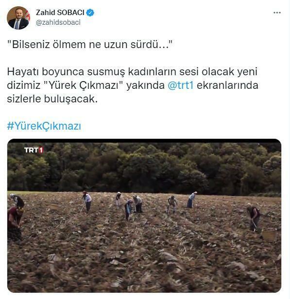 Il direttore generale di TRT Zahid Sobacı ha condiviso sul suo account di social media