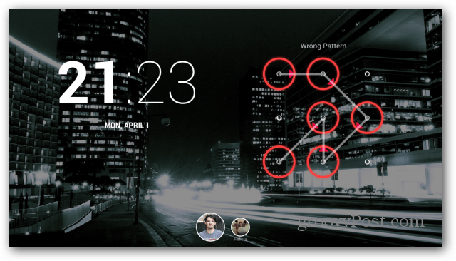 Schermata di blocco della maschera Nexus 7