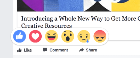 Le reazioni di Facebook influenzano il posizionamento dei tuoi contenuti leggermente più dei Mi piace.