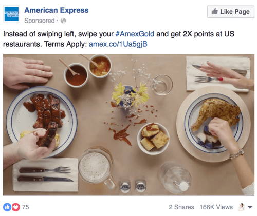 video facebook american express