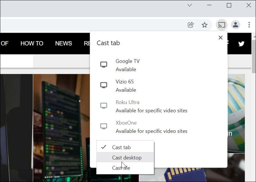 Trasmetti Windows 11 a Chromecast