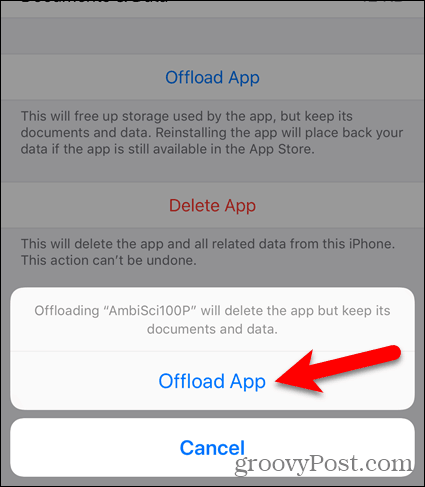 Tocca di nuovo Offload App