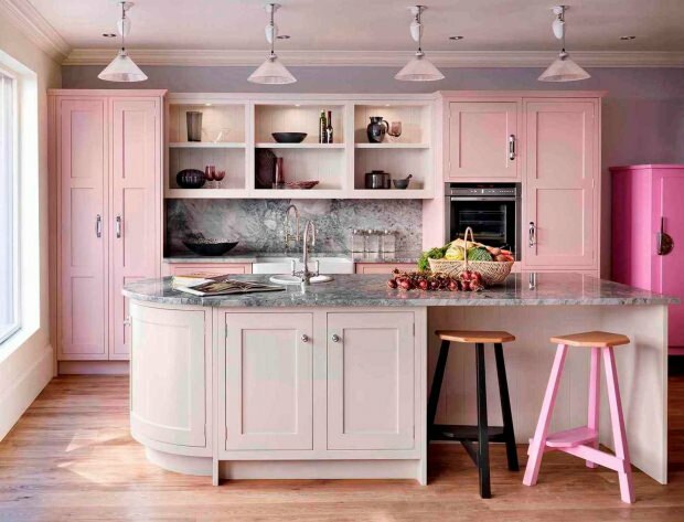 decorazione della cucina rosa