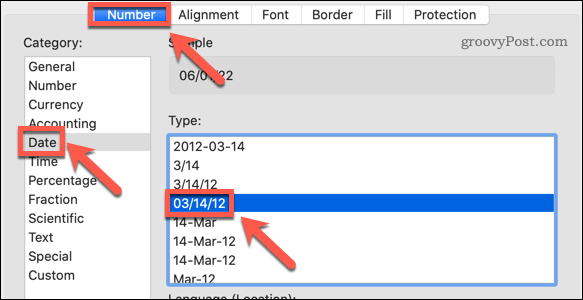 Formati data in Excel