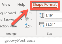 menu formato forma powerpoint