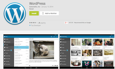 app wordpress