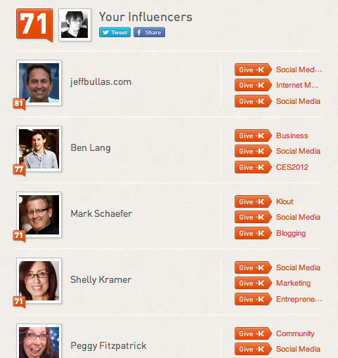 klout influencer
