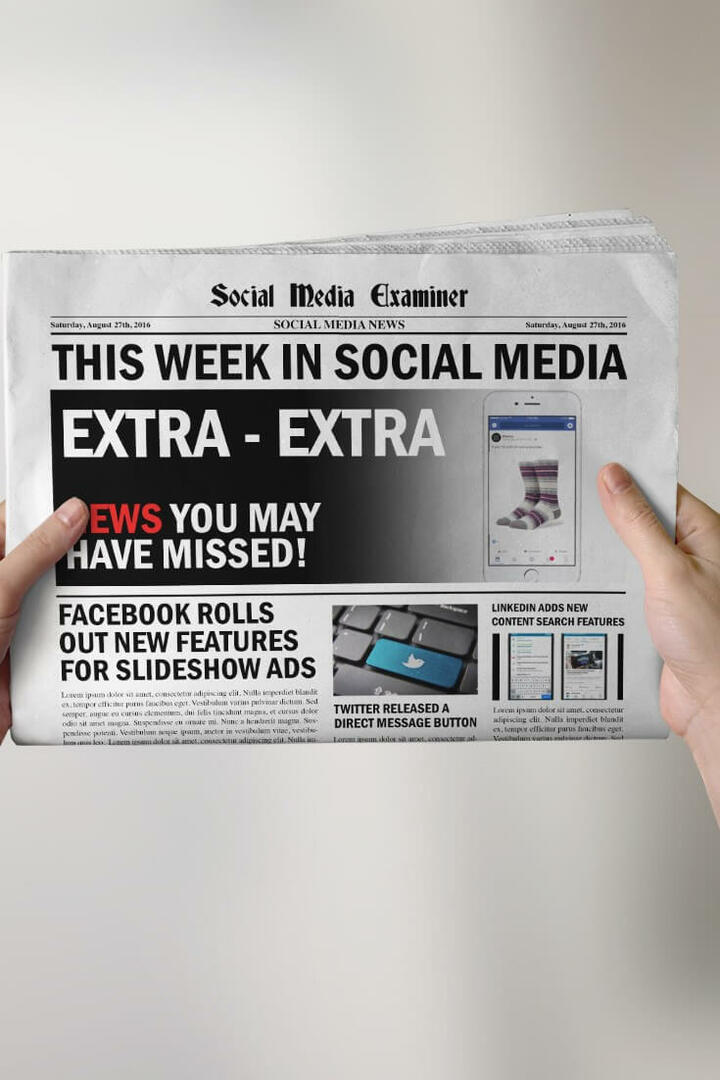 Miglioramenti degli annunci per slideshow di Facebook: questa settimana sui social media: Social Media Examiner