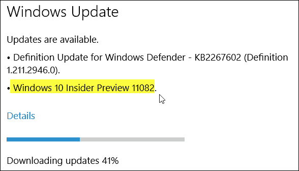 Windows 10 Insider Preview Build 11082 (Redstone) disponibile ora