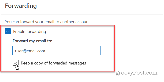 Inoltra automaticamente le email 
