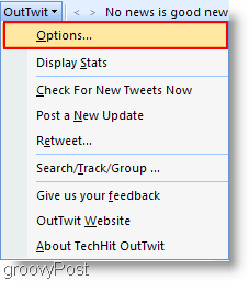 Twitter all'interno di Outlook: Configura OutTwit