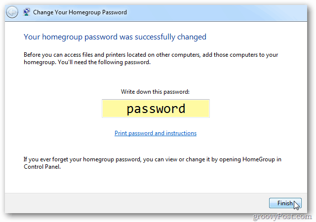 Password cambiata