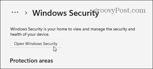 Apri Sicurezza di Windows
