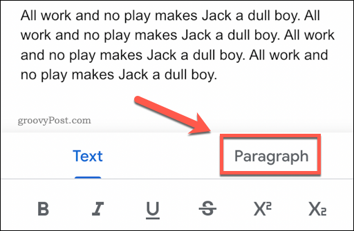 Formattazione del testo per paragrafo in Google Documenti