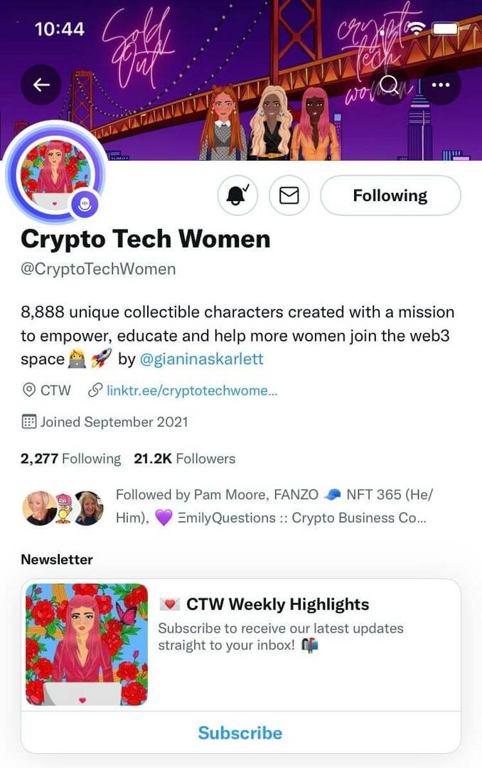 consigli-per-costruire-nft-community-before-project-launch-twitter-crypto-tech-women-example-1