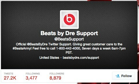 beats by dre supporto twitter