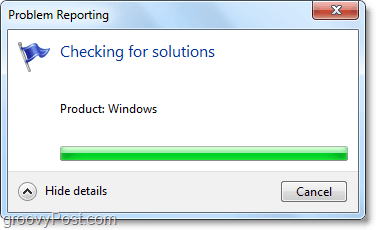Windows 7 si connetterà automaticamente e cercherà i problemi