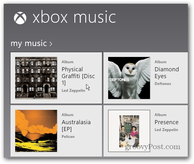 Scegli Album Xbox Music