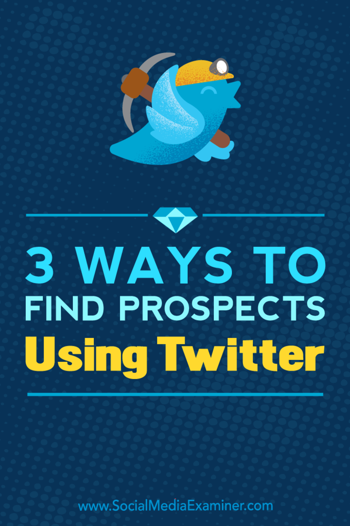 3 modi per trovare potenziali clienti utilizzando Twitter di Andrew Pickering su Social Media Examiner.