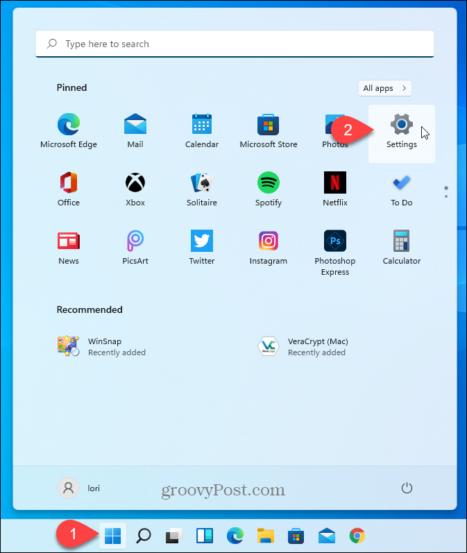 Apri le impostazioni di Windows 11