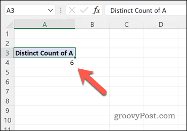 Utilizzo di una tabella pivot per calcolare il numero di valori univoci in un set di dati di Excel