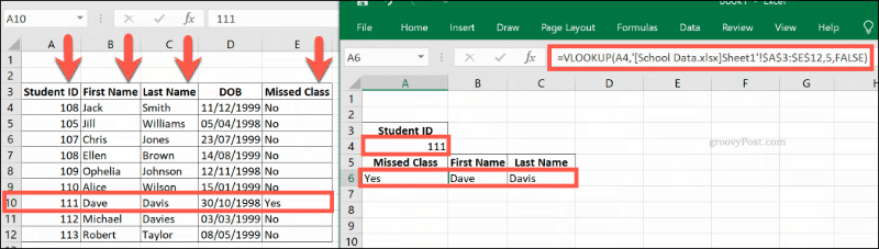 Una formula VLOOKUP che fa riferimento a più cartelle di lavoro di Excel