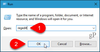 Apri l'Editor del Registro di sistema in Windows 10