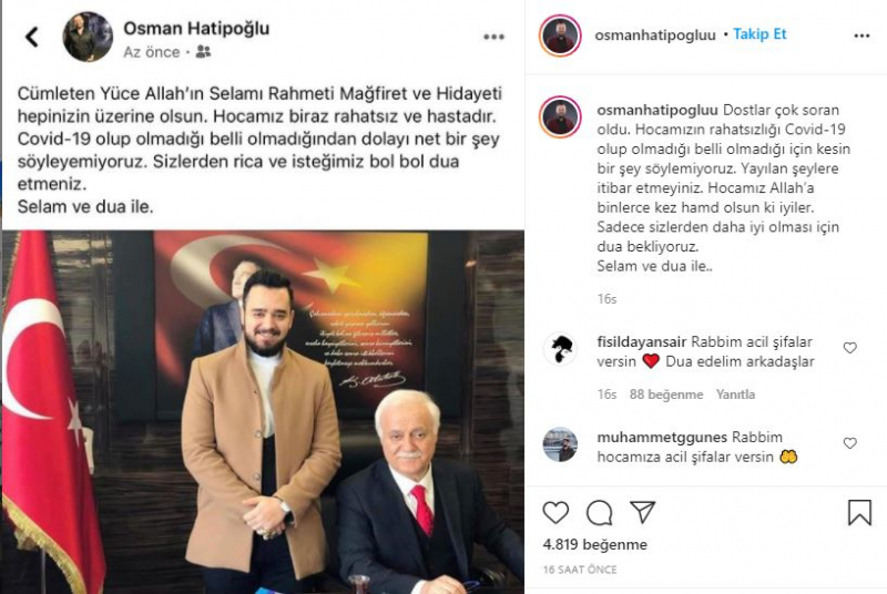 Nihat Hatipoğlu, che ha sconfitto il coronavirus, ha spiegato cosa ha vissuto: improvvisamente la mia immagine è stata positiva.