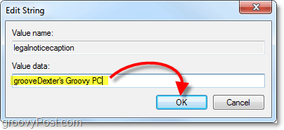 digitare il titolo del messaggio di avvio di Windows 7 o lasciarlo vuoto