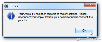 Aggiornamento di Apple TV completato