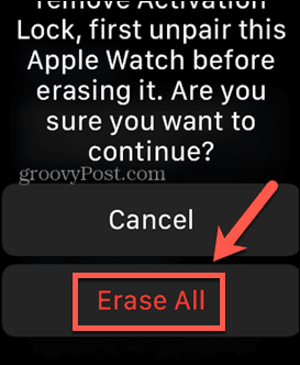 apple watch cancella tutto